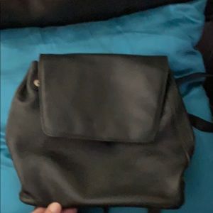 Santi Black Leather Small Backpack